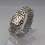 Cartier Panthère 2 Row 18k Gold Steel Date Roman Dial with