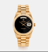 PRESIDENT DAY-DATE 18K WATCH BLACK ONYX DIAL 118208