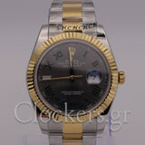 DATEJUST 36 MM 2-TONE FLUTED GRAY ROMAN