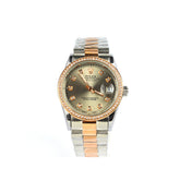 DATEJUST 36MM 2-TONE GOLD PINK JUBILEE DARK GRAY DIAL DIAMONDS MARKERS QUALITY 2A
