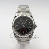 DAY-DATE II 40MM BEZEL DARK RODHIUM DIAL LINE MOTIF STICK MARKERS