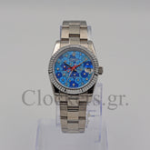 DATEJUST 31MM SS SILVER OYSTER BLUE DIAL DIAMONDS