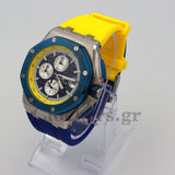 AUDEMARS PIGUET ROYAL OAK OFFSHORE STEEL BLUE/YELLOW DIAL
