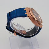 AUDEMARS PIGUET ROYAL OAK CHRONOGRAPH PINK GOLD BLUE DIAL.