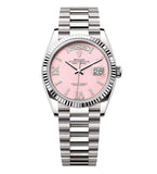 Rolex Day-Date 36 36mm Day Date 12834 White Gold with Diamond Bezel Pink Opal Dial