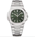 PATEK PHILIPPE NAUTILUS SILVER BRACELET GREEN DIAL