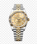 SKY-DWELLER 2-TONE BLACK GOLD DIAL STICK MARKERS  jubilee
