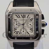 SANTOS 100 STEEL AUTOMATIC CHRONOGRAPH LARGE MEN'S