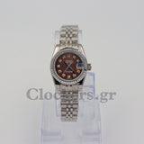 DATEJUST 28MM SS SILVER JUBILEE BROWN DIAL DIAMONDS MARKERS